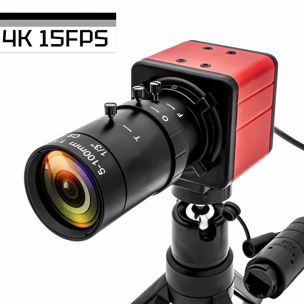 WGWK 4K Mini POE Telecamera IP Live 3/4/5/8MP HD Protezione di sicurezza Webcam Industriale 5-100mm Obiettivo varifocale manuale Telecamera di rete