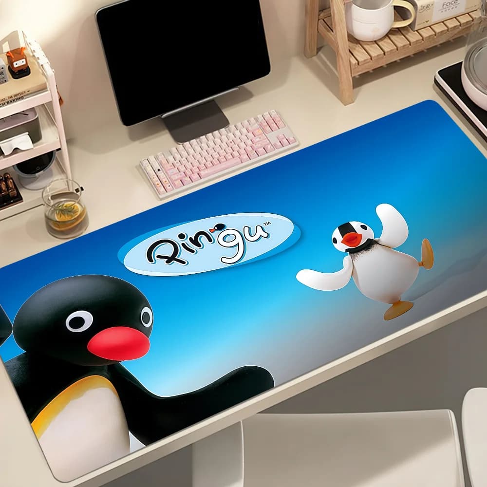 Tappetino per mouse Cartoon P-pingu, carino, antiscivolo, ispessito, per studenti, gaming, scrittura, con bordo cucito, per ufficio