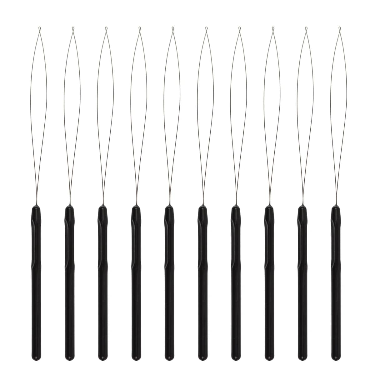 10/15/20 Pezzi Ago ad anello con manico in plastica per tirare fili, Gancio per uncinetto per capelli, Strumento per micro anelli e extension per capelli