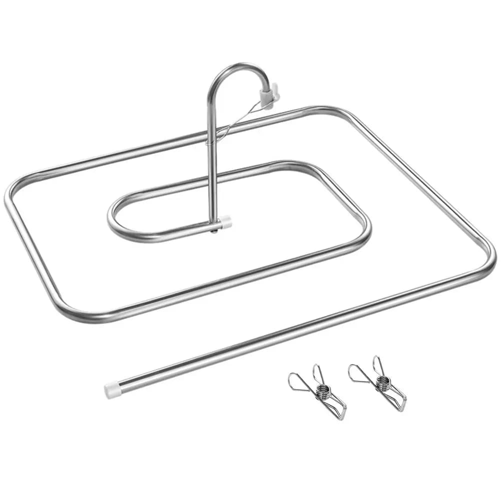 1 Set Stainless Steel Spiral Quilt Rack Drying Hanger Clips Space Saving For Sheets Blankets Bulky Clothes Dorm Laundry Drying