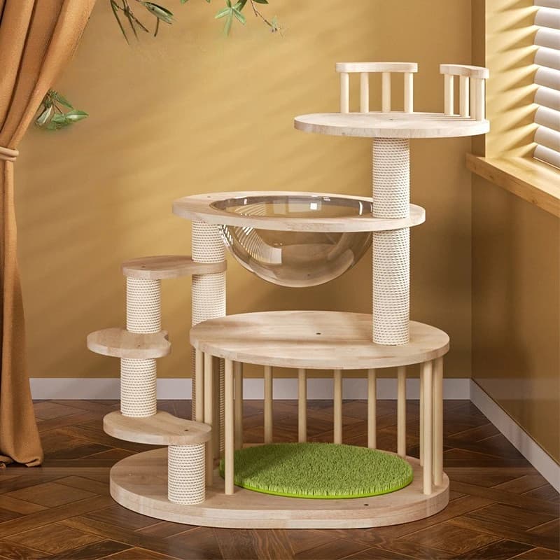 Wooden Large Cat Scratcher Scratch-resistant and Wear-resistant Multi-layered Cat Scratching Post Cats Accessories Products