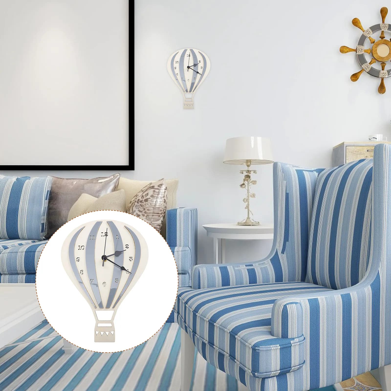Orologio da Parete Silenzioso a Forma di Mongolfiera, Decorazione Premium per la Stanza, Orologio Silenzioso Senza Ticchettio, Decorazione per Camera da Letto, Decorazione da Parete