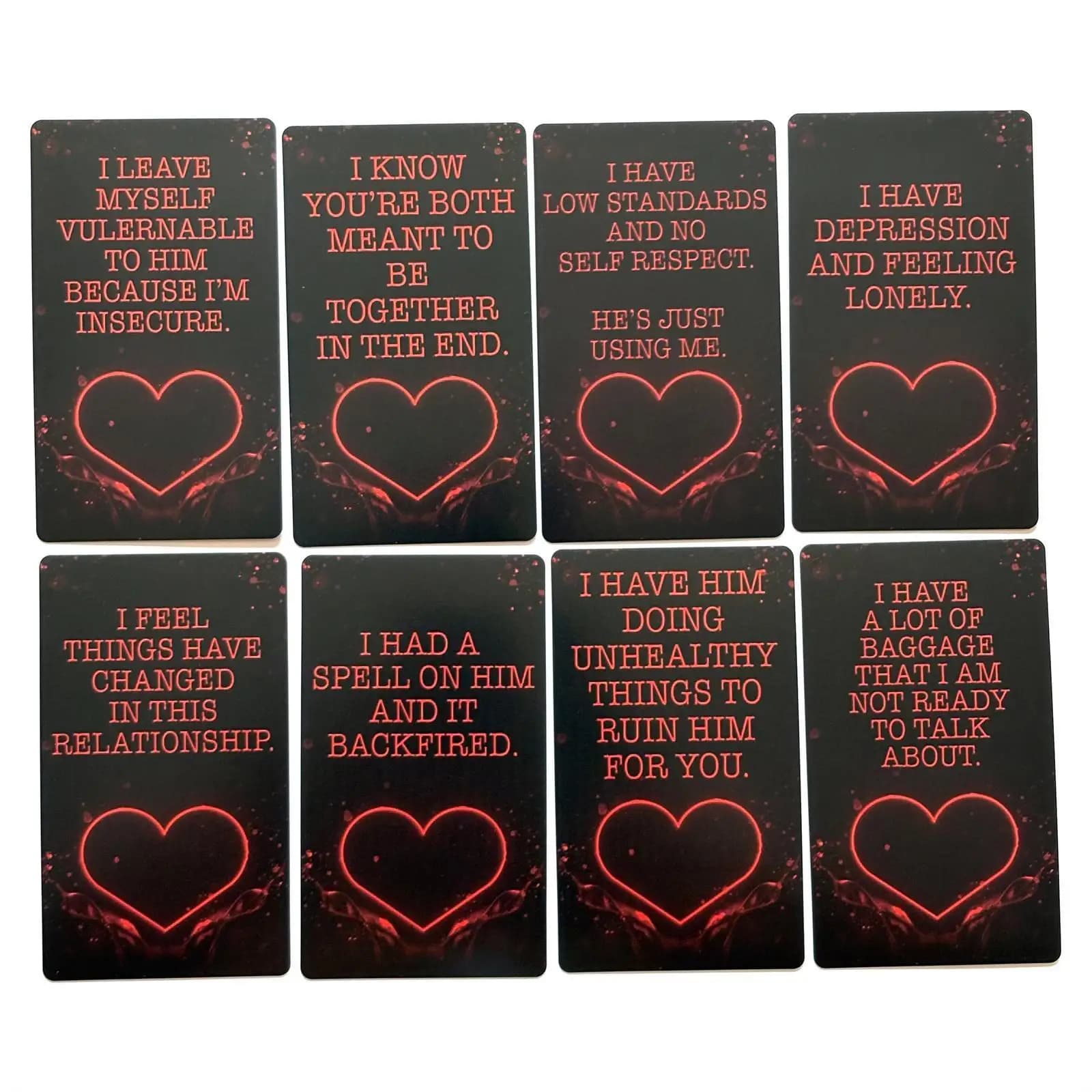 50 Carte Oracolo 'Confessioni Karmiche', Messaggi di Verità Profonda 10,3*6cm per Amore, Relazioni e Connessioni Karmiche