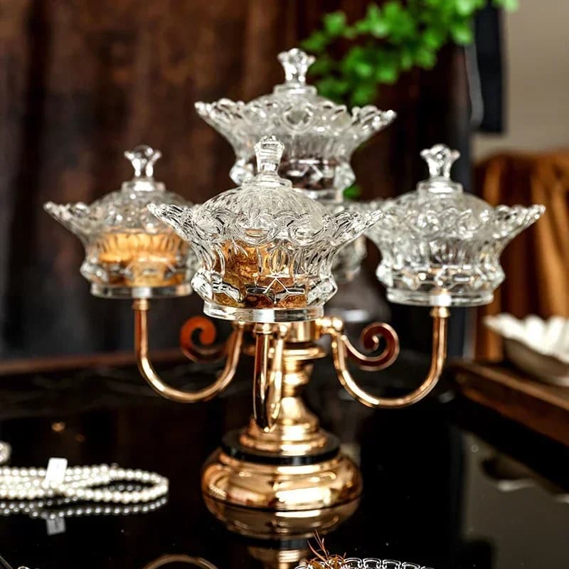 Rotating dried fruit fruit plate sample room exquisite glass tall jar high-end creative ornament