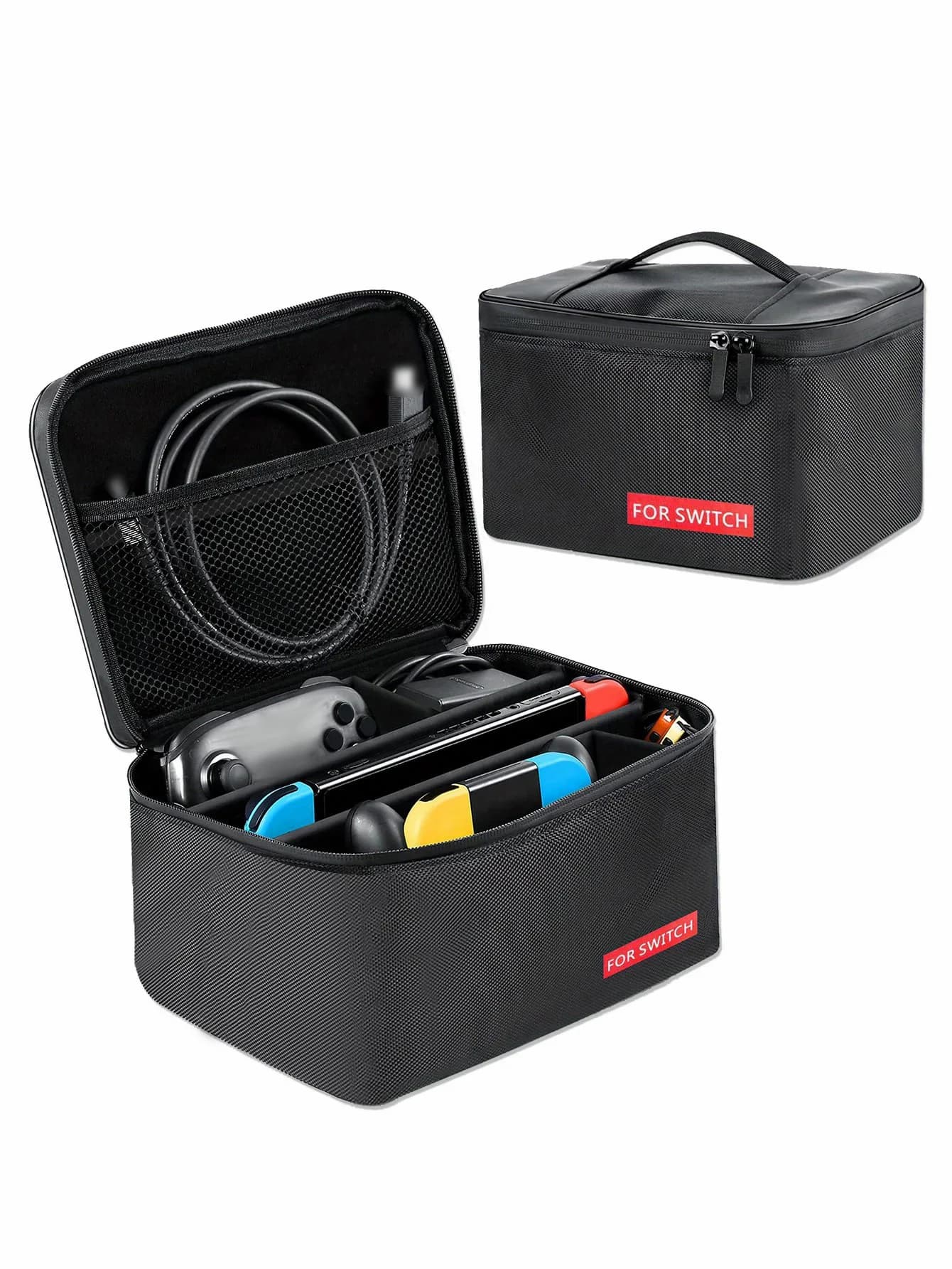 Adatto per borsa da viaggio OLED Nintendo Switch/Switch, protezione morbida, custodia per interruttori portatile, scomparto staccabile