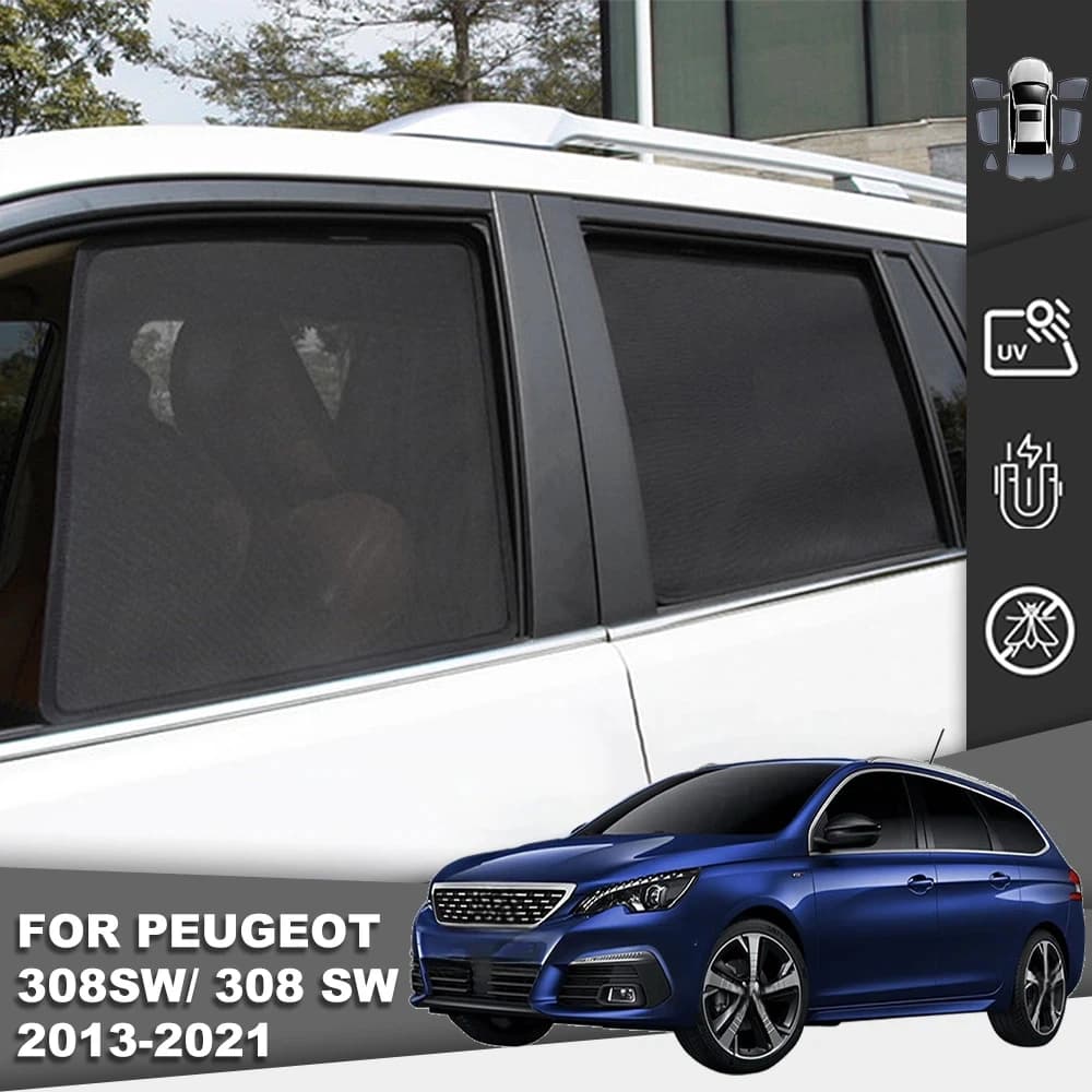 Magnetic Car Sunshade For Peugeot 308SW 308 SW T9 2013-2021 Front Windshield Curtain Rear Side Baby Window Mesh Sun Shade Visor