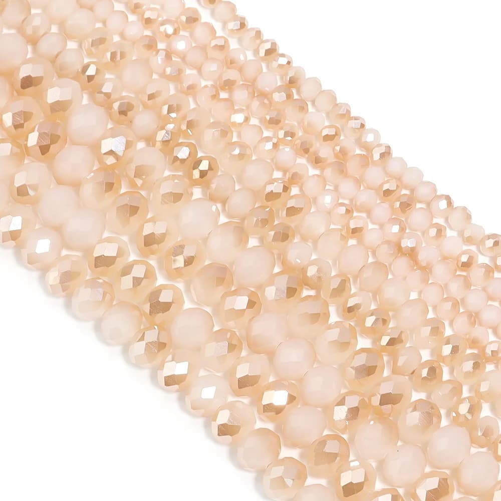 Perline in Cristallo Austriaco Sfaccettate 4 6 8mm, Perle Bianche di Giada e Ambra per Creazione di Gioielli, Accessori per Braccialetti Fai-da-Te