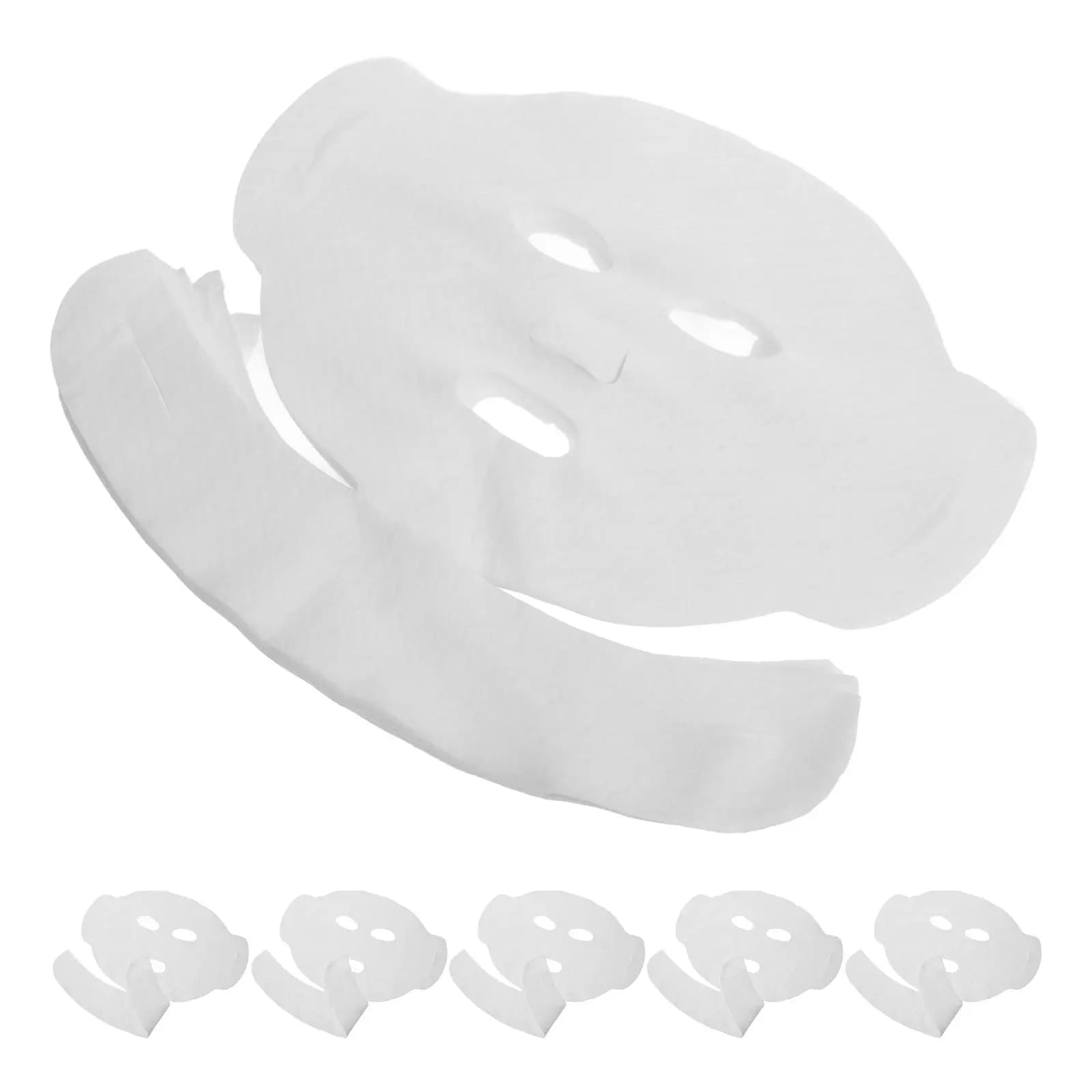 50Pcs V-Face Facial Mask Sheets DIY Skin Care Pre-Cut Non Woven Fabric Sheet Masks for Moisturizing Essence Absorption Youthful