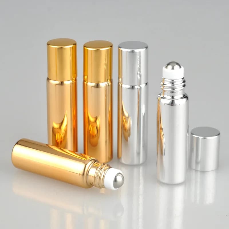 3-5PCS 5/10ml Bottiglia di Olio Essenziale Roll On Bottiglia di Acciaio Inox Roller Ball Massaggiatore Contenitori Riutilizzabili Profumo Crema Per Gli Occhi