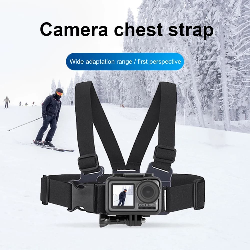 Support for Adjustable Strap Breathable with J Hook for Sport and Travel, Compatible with GoPro 10 Action Camera