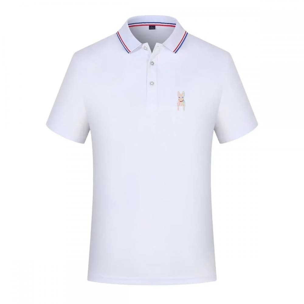Polo a maniche corte da uomo French Bulldog con colletto a righe, ad asciugatura rapida, casual, sportivo, per l'estate, golf, corsa, palestra, t-shirt con risvolto