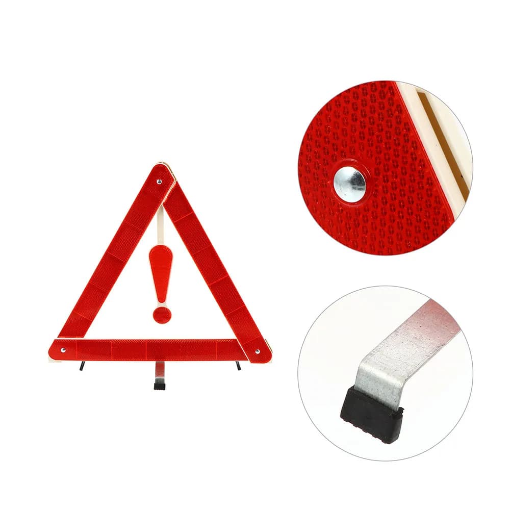Car Warning Triangle Foldable Plastic Reflective Warning Sign Emergency Vehicle Safety Tripod Road Safety Sign for Rain Snow Fog