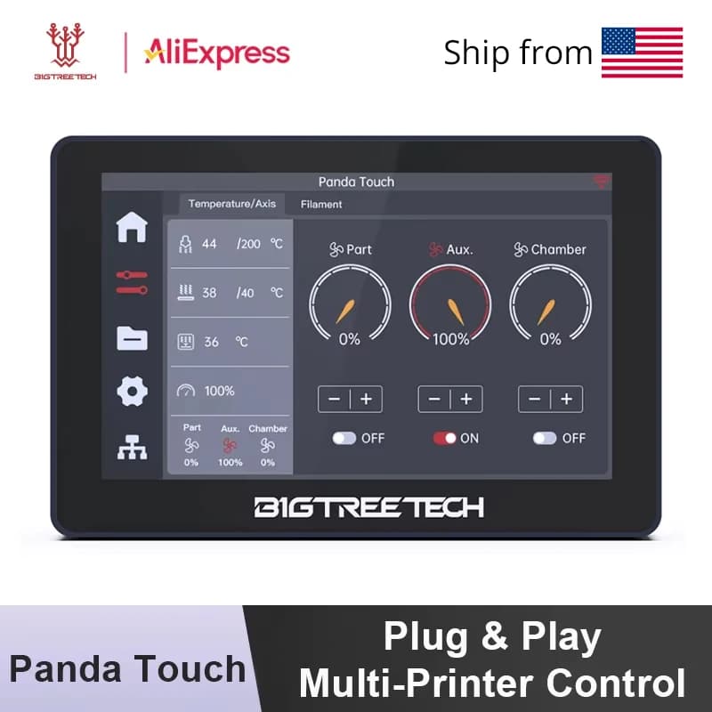 BIGTREETECH Panda Touch Screen Display for Bambu Lab X1 P1 Plug&Play 3D Printer with UX&UI wireless control