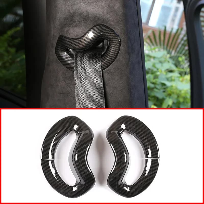Copri Cintura di Sicurezza in Fibra di Carbonio ABS Cromato per BMW X5 X7 G05 G07 19-20, Accessori Interni Auto