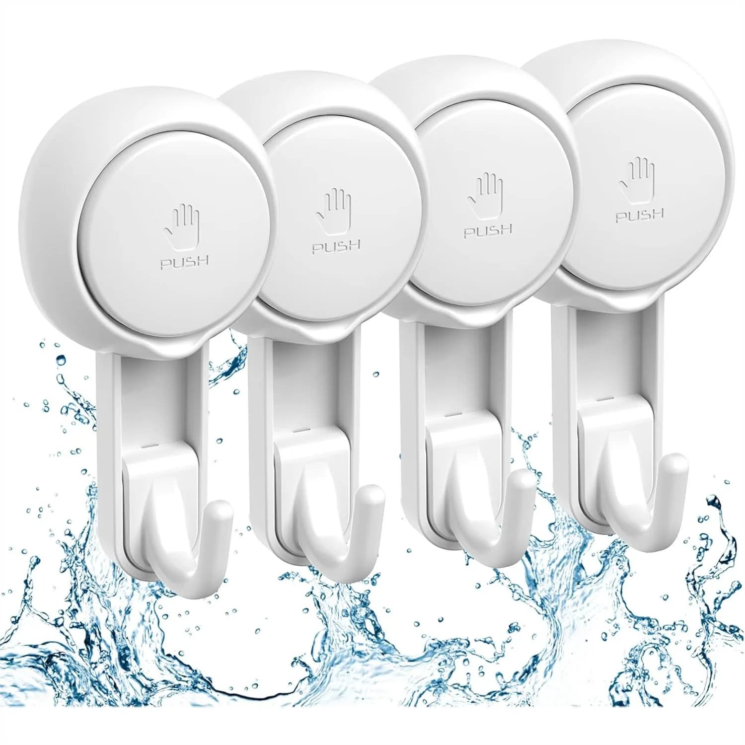 Ganci a ventosa (confezione da 4) resistenti per pareti del bagno, ganci a vuoto per finestre, porta asciugamani rimovibile