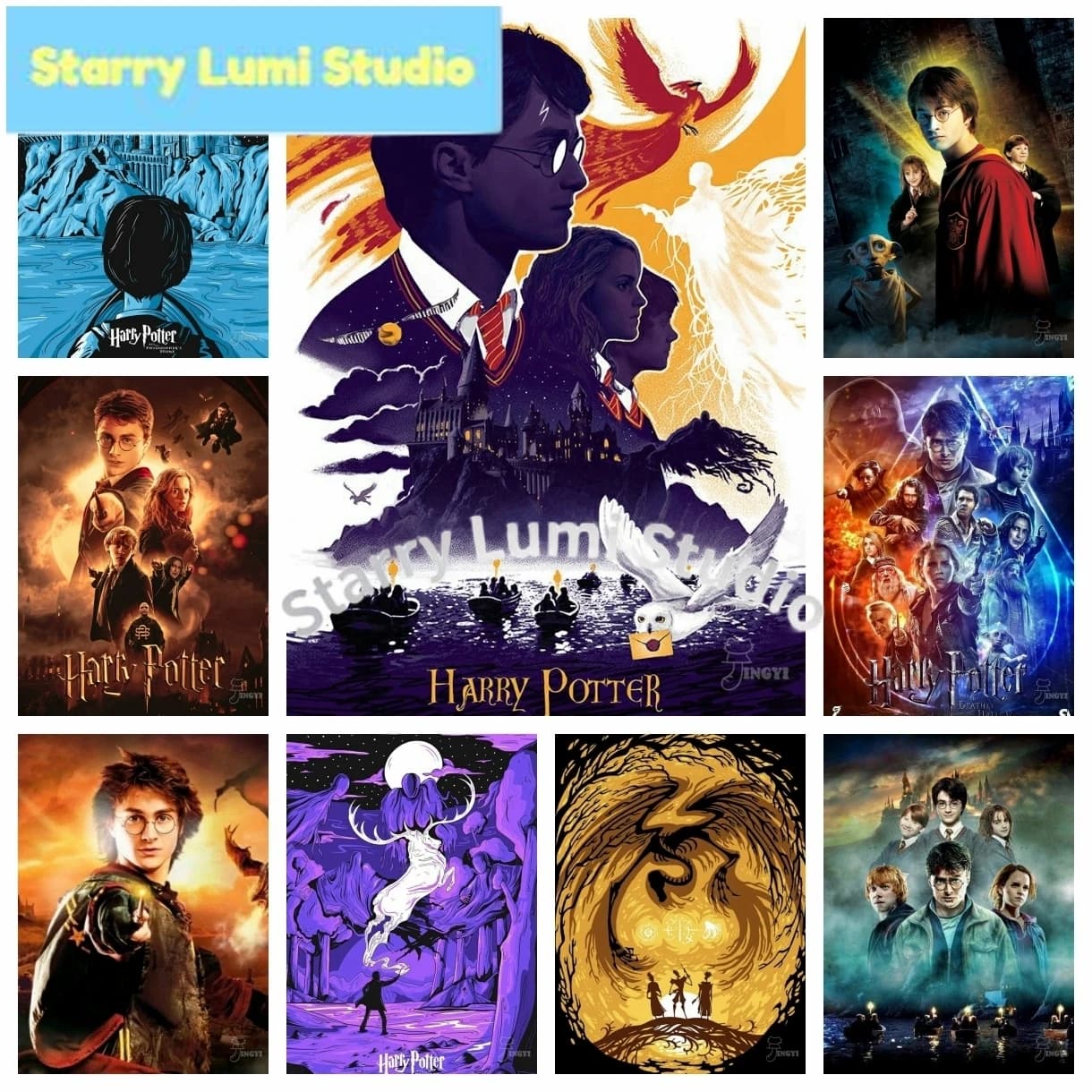 Nuovo Quadro Diamantato Harry Potter, Poster Decorativo, Ricamo a Mosaico, Decorazione Casa, Arte 5D Fai da Te, Nuovo Regalo per Bambini