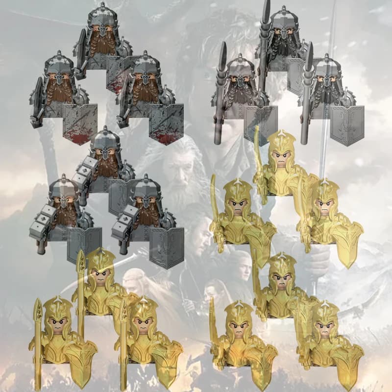 3 pz Mini Medioevo Signore Anelli Elfi Orchi Esercito Nano Rohan cavaliere figura Gioco Troni blocchi di costruzione giocattoli per bambini regalo edificio