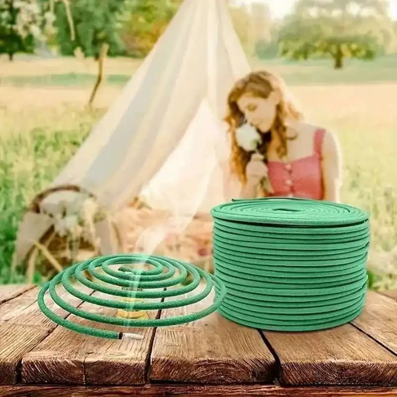Bobine di incenso alla citronella con profumo naturale di citronella, 40 pezzi con supporto - Per esterni, bordo piscina, patio, portico, terrazza, campeggio ed escursioni