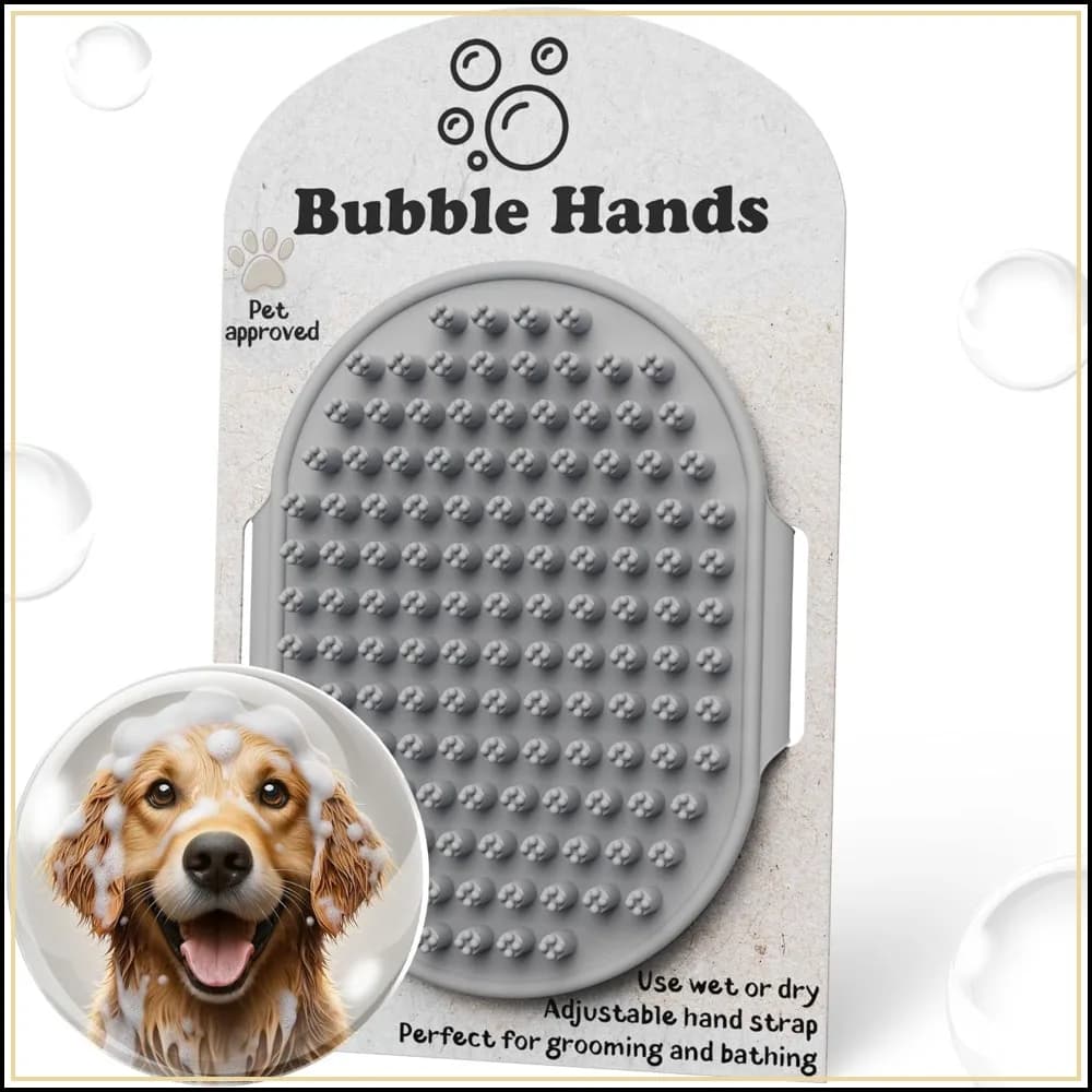 Silicone Dog Bath Brush - Grooming & Shedding Tool for Pets, Deep Clean & Massage