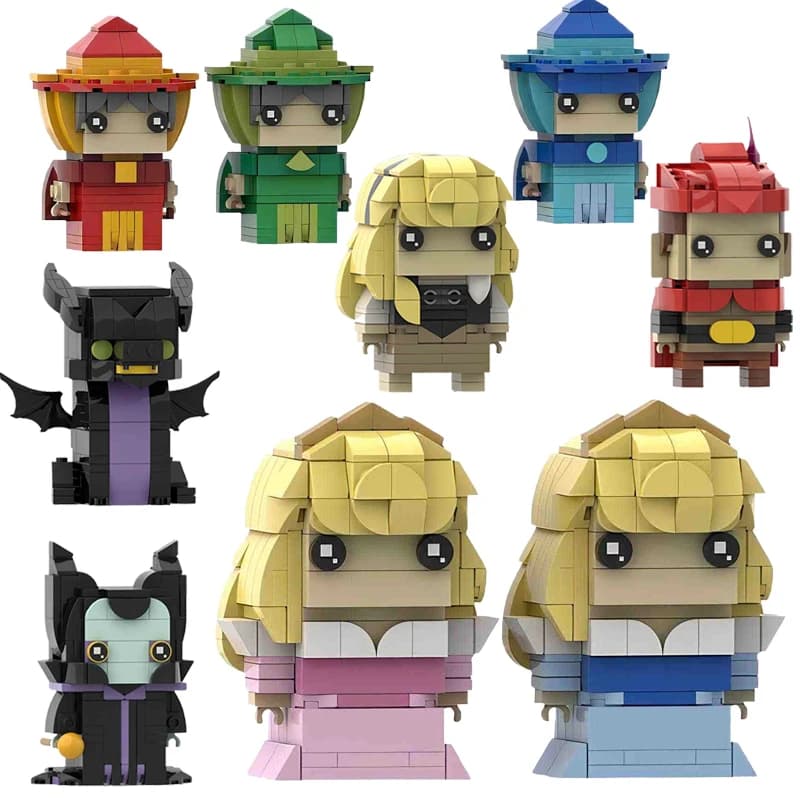 Cartoon Beauty Personaggio Building Blocks MOC Anime Sleep Bella ragazza Testa quadrata Figure Modello di assemblaggio Puzzle Giocattolo per bambini Regalo