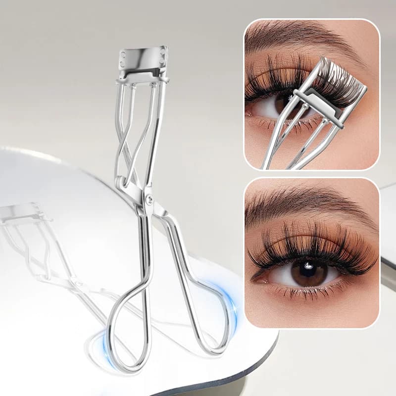 Mini Piegaciglia Parziale per Ciglia Naturali, Pinzette per Extension Ciglia Effetto Volume Sun Flower, Stainless Steel Beauty Tool for Makeup
