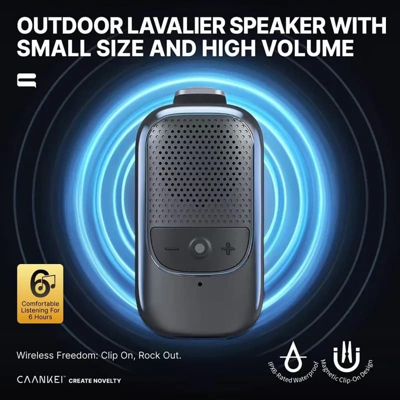 Altoparlante Bluetooth portatile indossabile con clip, altoparlanti sportivi impermeabili IPX5, mini cassa audio per musica/chiamate, altoparlante con microfono