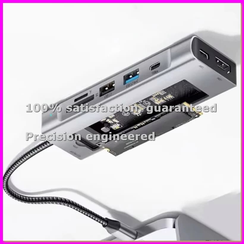 Hub USB con funzione di archiviazione dati, custodia per SSD M.2 NVME, docking station compatibile con Type-C - ABVK