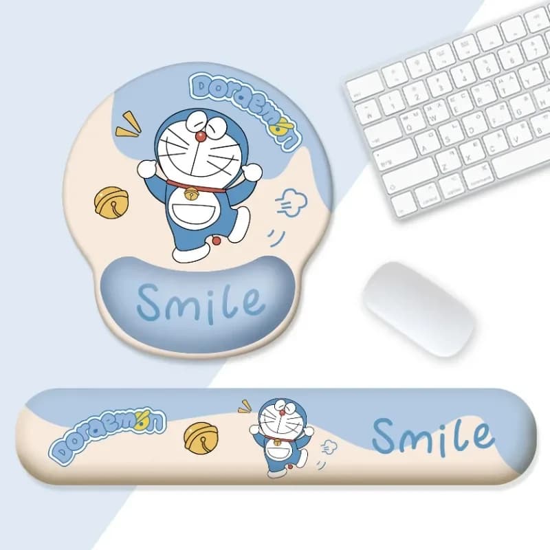 Tappetino per mouse da polso Doraemon, poggiapolsi per tastiera, tappetino da scrivania personalizzato a tema cartone animato, protezione antiscivolo per ufficio e studio