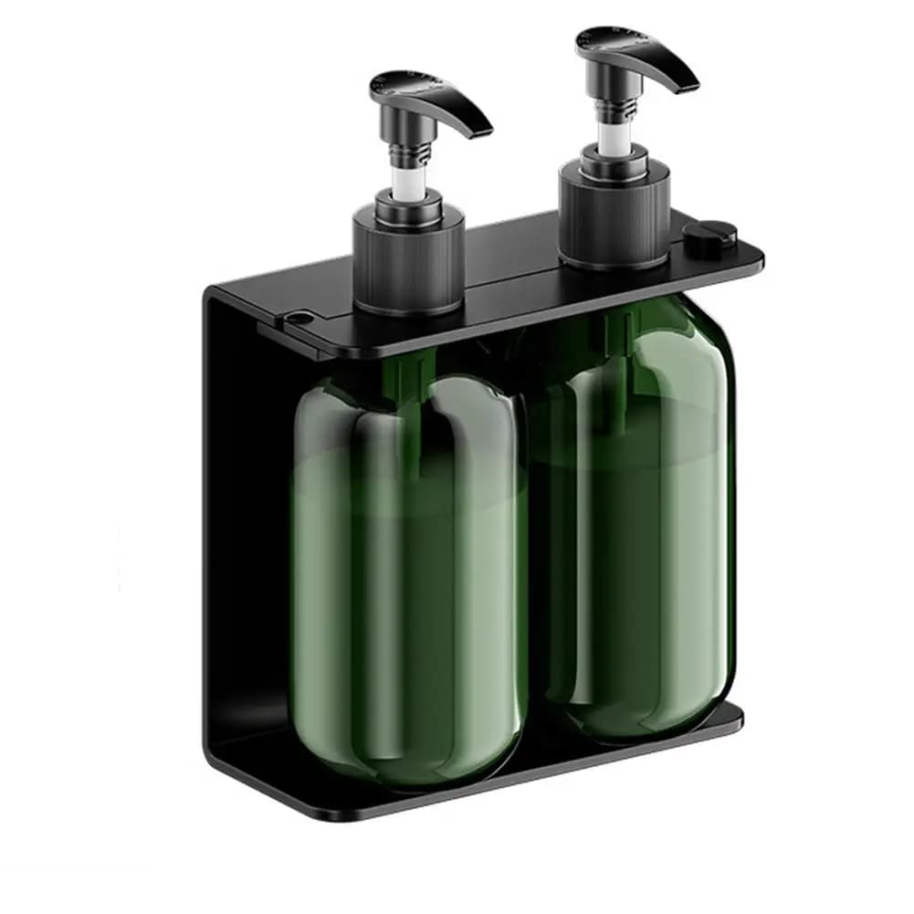 Wall Mounted Soap Dispenser Holder for Bathroom - Stainless Steel Rack for Organizing Shampoo Soap and Shower Gel Bottles