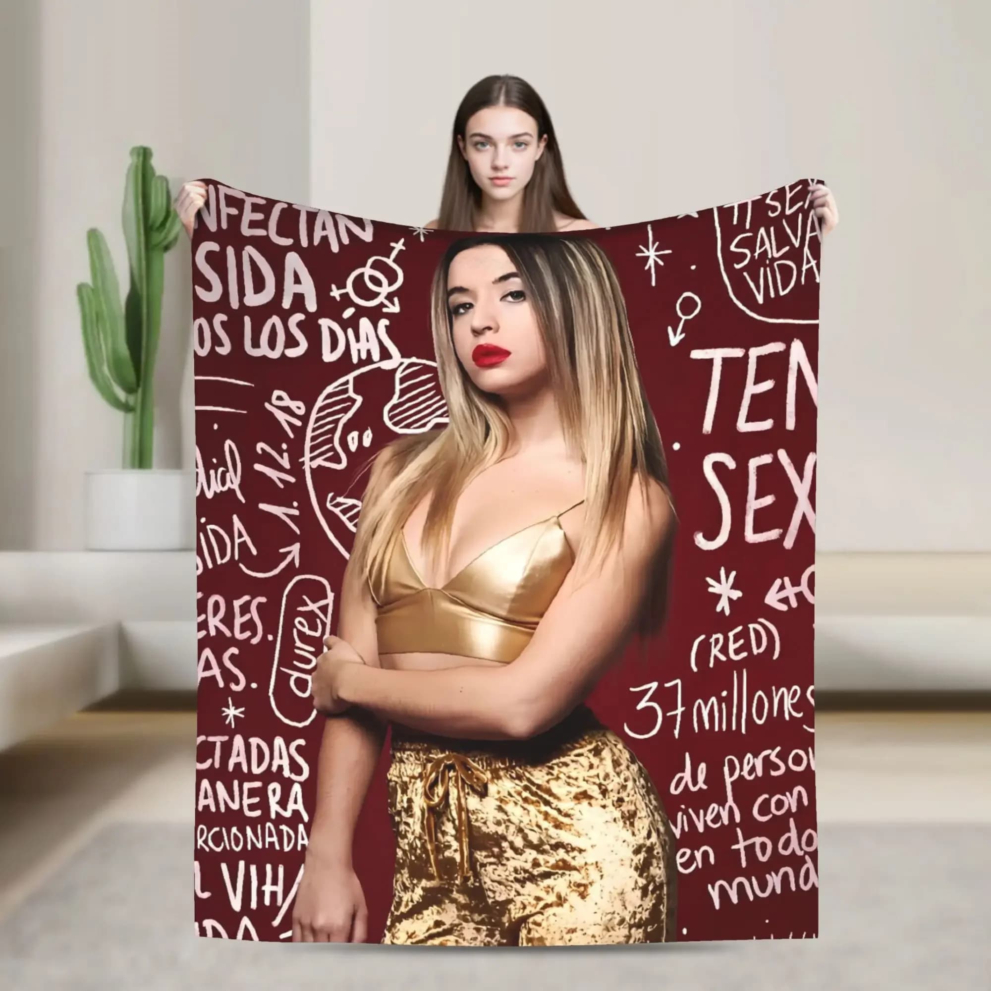 Warm Blankets Decorative L-Lolas I-Indigos Spanish Singer Throw Blanket Flannel Bedspread For Living Room Print Sofa Bed Cover