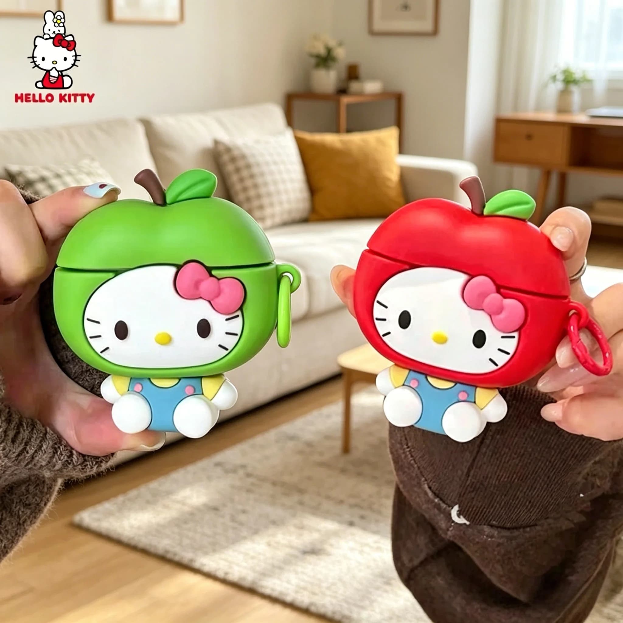 Custodia Protettiva Kawaii HelloKitty a Forma di Gatto per Airpods 4, Compatibile con Apple Airpods 1 2 3 Pro 2, Cover per Auricolari con Ricarica Wireless