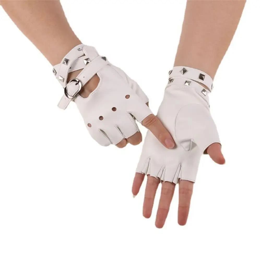 Motorcycle Accessories Motor Rivet Punk Glove Gloves Leather Mittens Fingerless