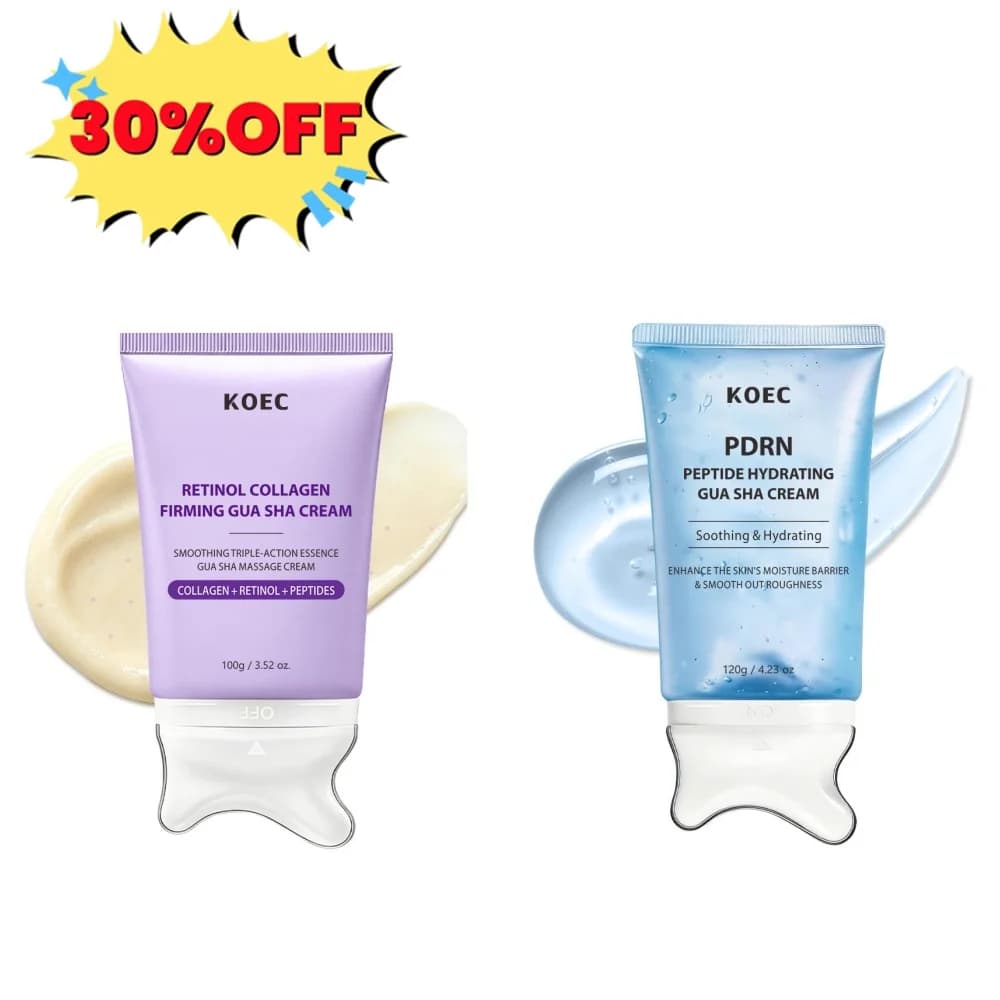 KOEC PDRN Peptide Gua Sha 120g Hydrating Cream with Integrated Massage, Lenitive Cream and Massage Hydrating, Strengthens Cutanea Barrier