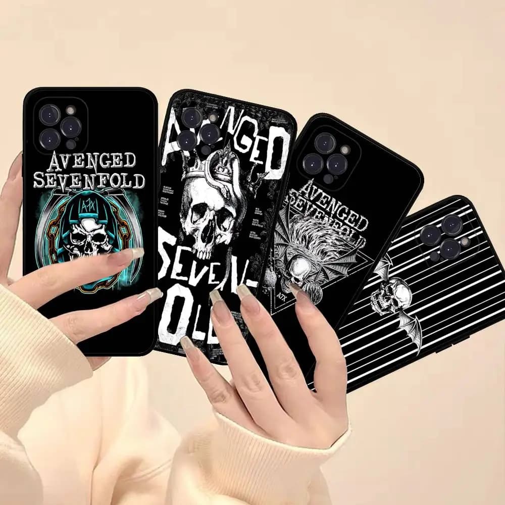 Black Dark Black A-Avenged S-Sevenfold Case for iPhone 17 16 15 14 13 12 11 Pro Max Plus Mini
