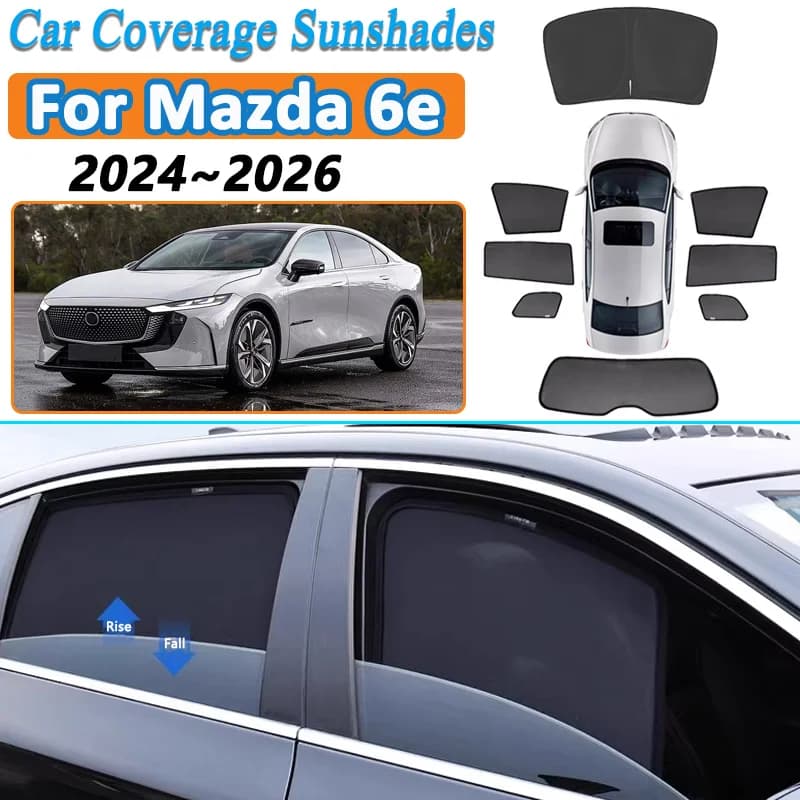 Per Mazda 6e EZ-6 J90A 2024 2025 2026 Tendina Parasole a Rete per Finestrino Laterale, Visiera Magnetica, Tendina per Telaio Parabrezza Anteriore, Accessori Auto