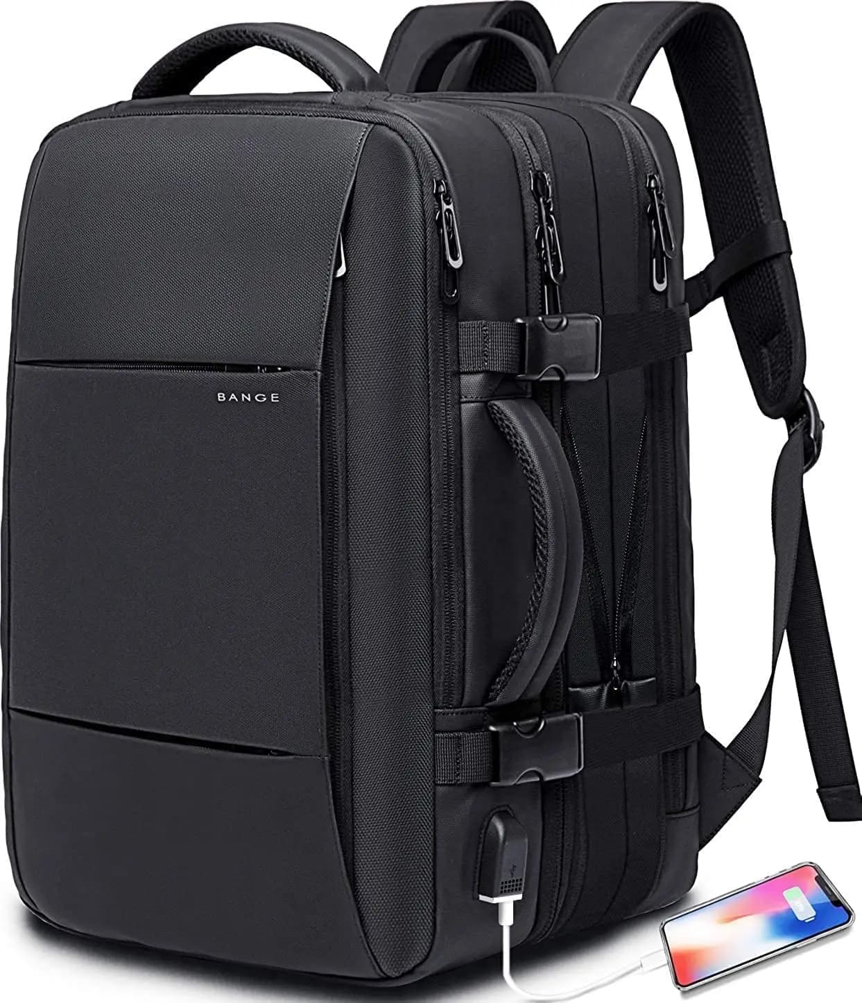 Zaino da Viaggio Espandibile 35L, Bagaglio a Mano per Aereo, Zaino Impermeabile per Laptop 17.3" per Uomini e Donne