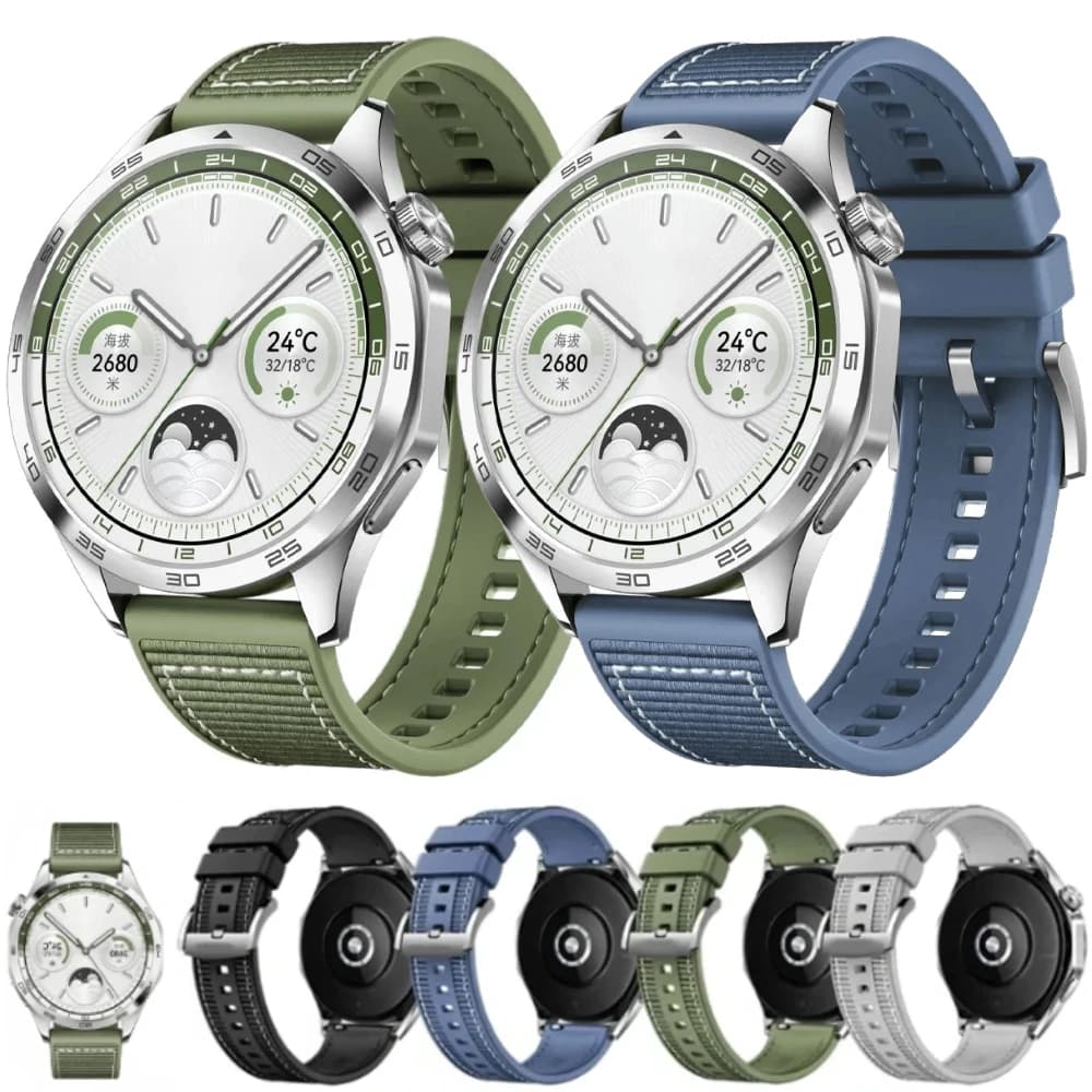 22 mm composite silicone strap + nylon for Huawei Watch GT4 official 46 mm braided bracelet Huawei Watch 4/3/GT4-3-2 Pro Belt