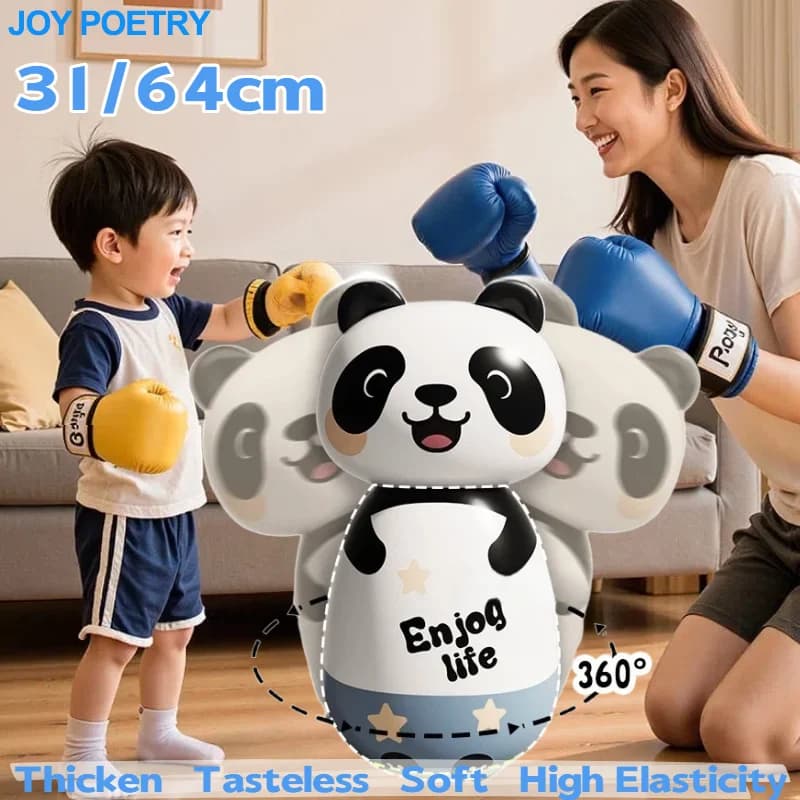 31/64cm Thicken Kids Boxing Training Wobbler Inflatable Toys Standing Punching Bag Tumbler Indoor Outdoor Party Games Sport Gift