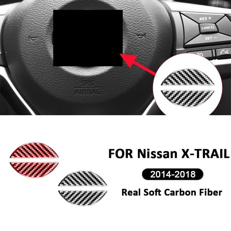 For Nissan X-TRAIL 2014-2018 Carbon Fiber Car Wheel Center Emblem Distinctive Cover Decoration Wall decal Interior accessories