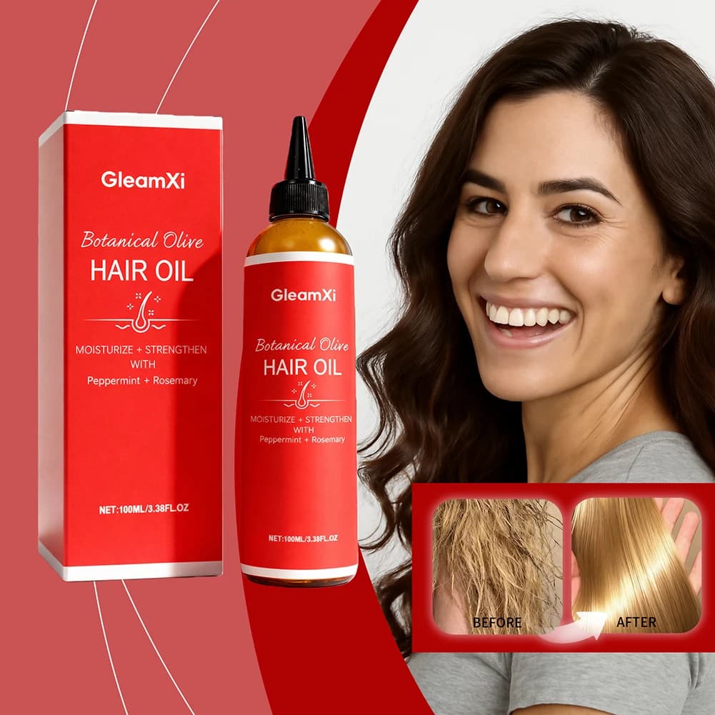 Olio di Oliva per Capelli Secchi e Crespi, Trattamento Idratante Profondo per Riparazione e Lucentezza Naturale, Olio Lisciante Naturale e Biologico 100ml