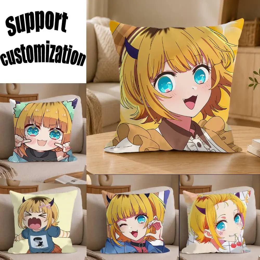 Lovely M-Mem-Cho Oshi no-Ko Anime Square Sofa Pillow Cover Solid Color Living Room Home Decor Cushion Case