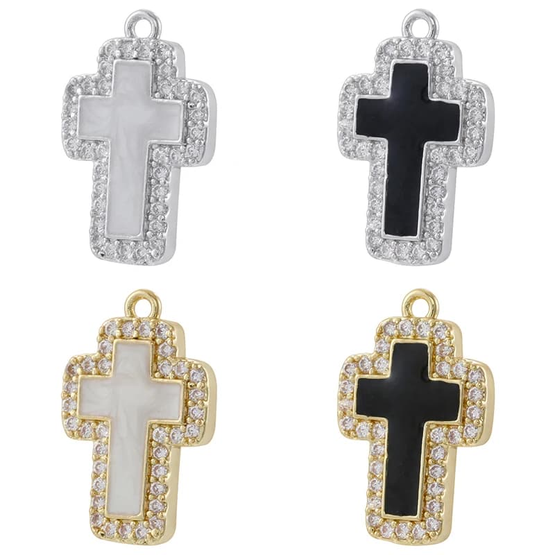 ZHUKOU Ciondolo con ciondolo a forma di croce nera in stile gotico hip-hop Coppia unisex Collana per orecchini Accessori per la creazione di orecchini:VD2131