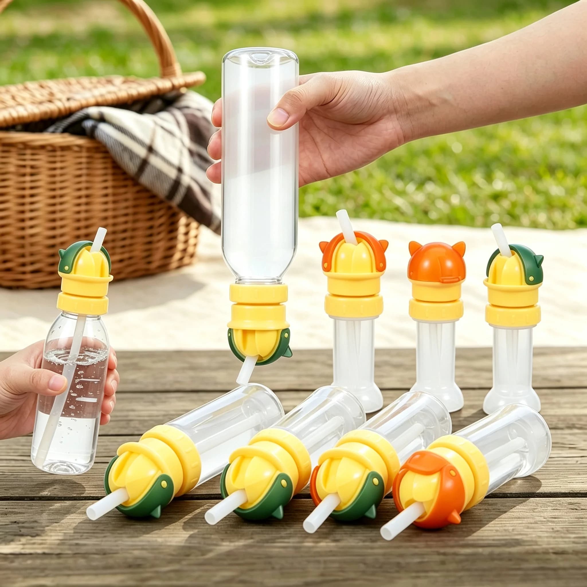 6 Pezzi Tappo per Bottiglia d'Acqua per Bambini con Cannuccia 2 in 1, Coperchio Antigoccia per Bottiglie con Apertura da 2,8/3,5 cm, Coperchio Sicuro per Bambini con Cannuccia