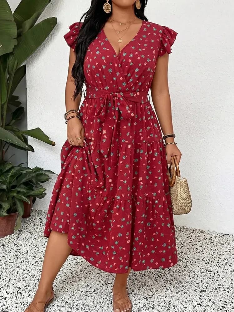 XL-4XL Plus Size Clothes Dresses Women Robes Summer Short Sleeve Street Style Casual 3XL 4XL Big Size Midi Dress Oversize
