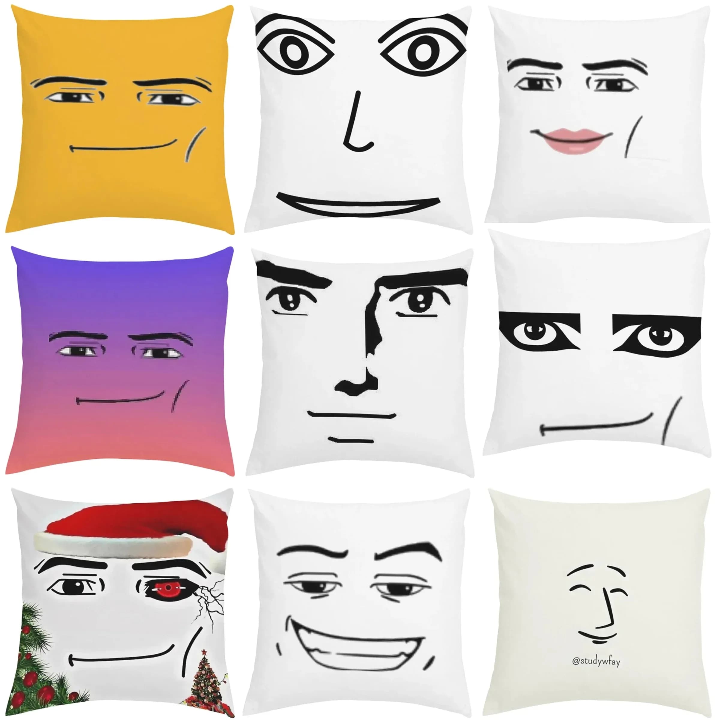 Home Decor Funny Cartoon Face Patterns Throw Pillow Covers Pattern Cushion Cover Suitable For Sofa Bedroom Car Pillow Cover