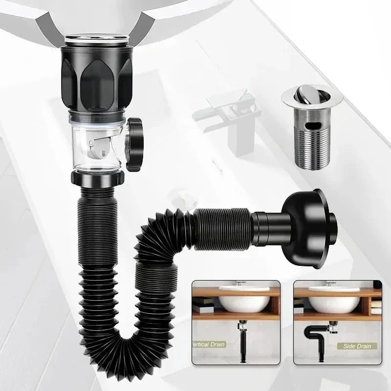 Universale Flip in acciaio inox lavabo lavabo parete tubo di drenaggio cucina accessori per il bagno tubo di drenaggio Anti odore