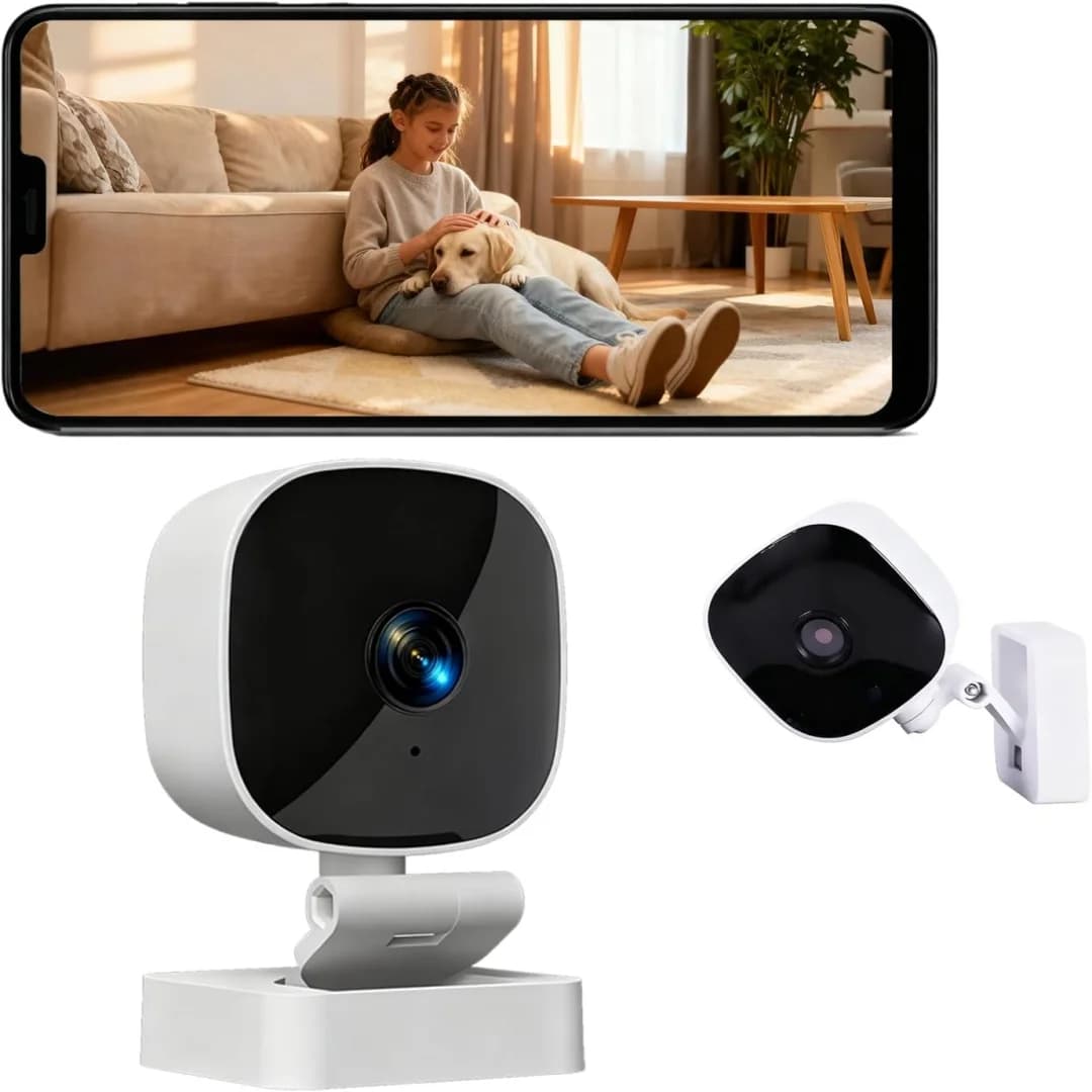 1080P 3MP Window Camera,Pet/Dog/Baby Camera Monitor With Phone App, Night Vision, SD Card Storage, Compatible With iOS & Android