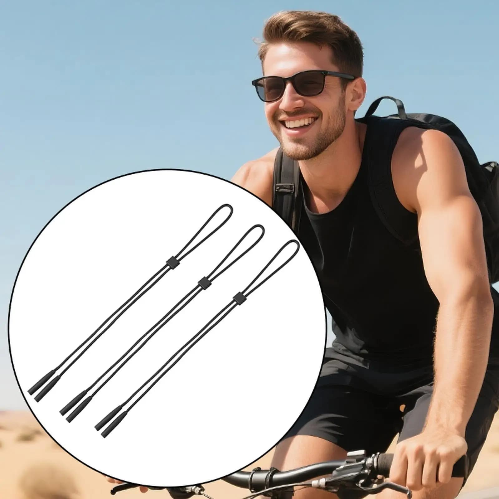 3Pcs Anti Slip Eyewear Retainers Adjustable Eyeglass Straps Cords for Men Women Reading Glasses Swimming Goggles Sports