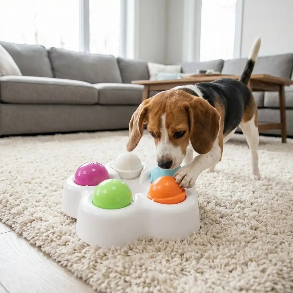 Puzzle Rotatable Pet Treat Dispenser Interactive Stable Base Smart Slow Feeder Candy Color Plastic Dog Feeding Bowl Cats Basin