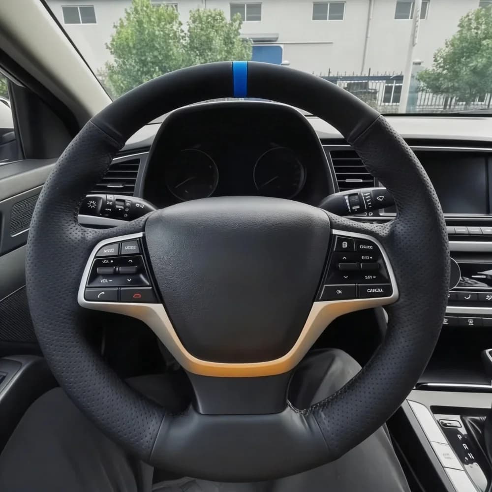 Coprivolante in vera pelle cucito a mano antiscivolo 2016-2017 Accent 2018-2020 per Hyundai Solaris Elantra 4